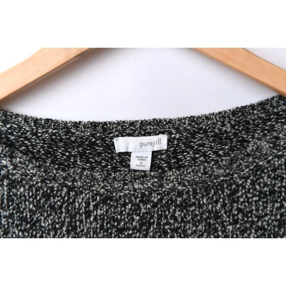 J. Jill Sweater Women's Sz S Black Marled Cotton Sweater Casual Top Pullover - Picture 2 of 12